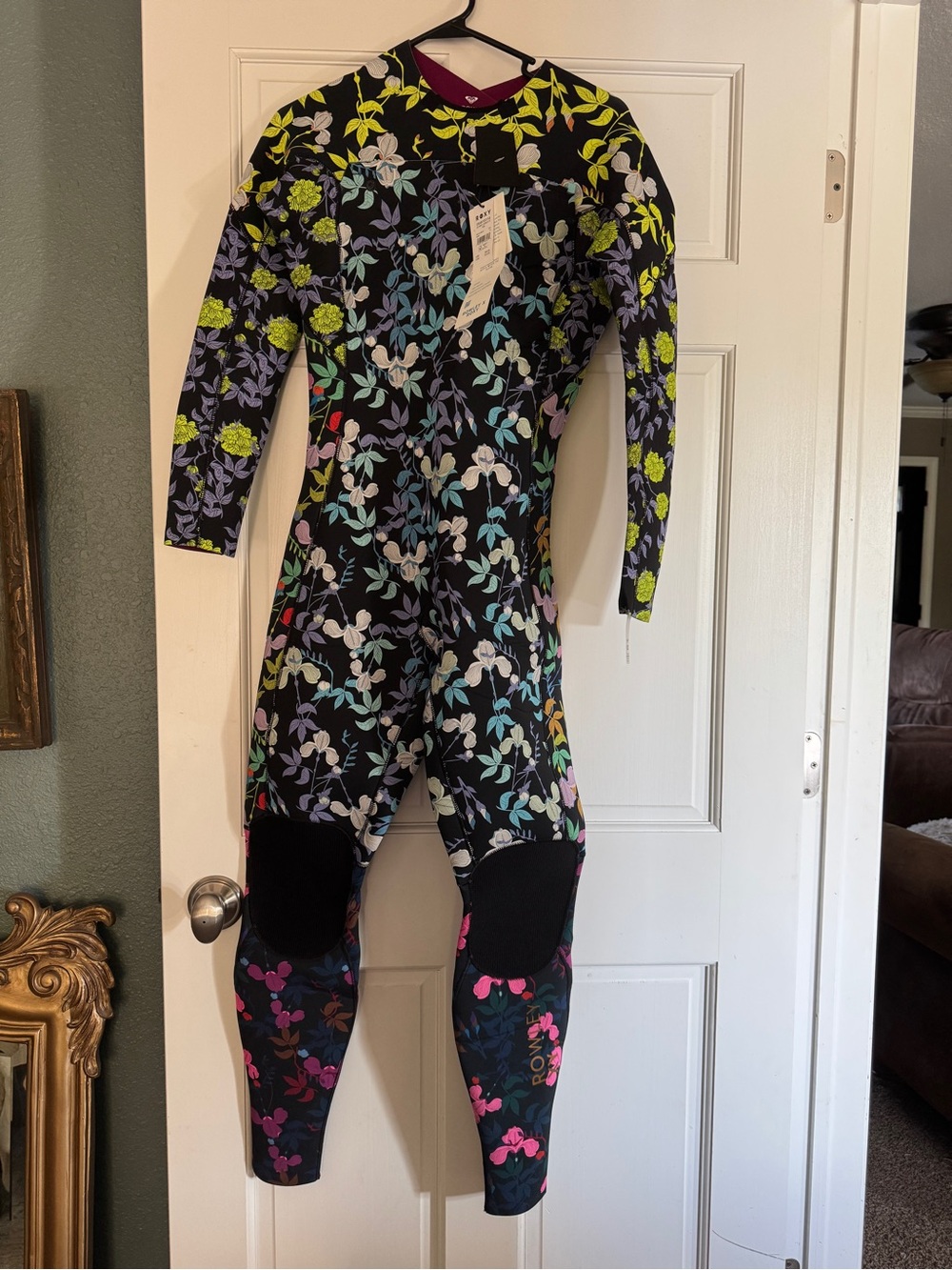 Roxy Floral One-Piece Wetsuit - Black with Multicolor Floral Print